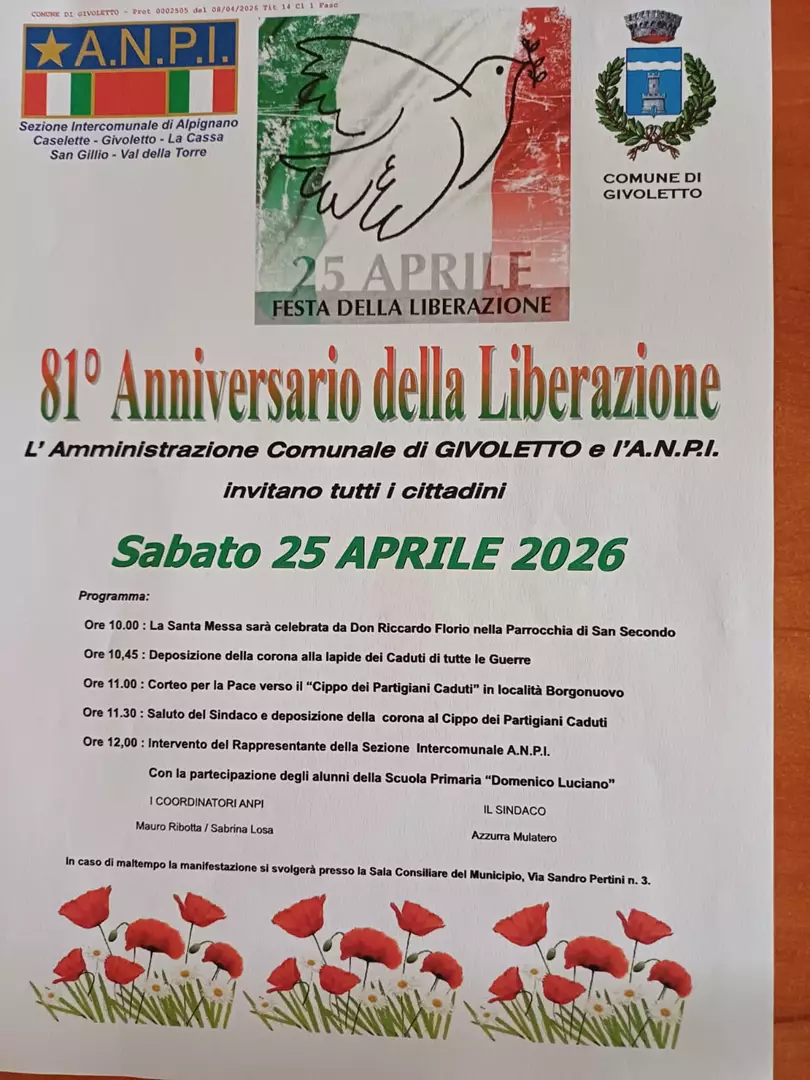 25 APRILE a San Gillio e Givoletto